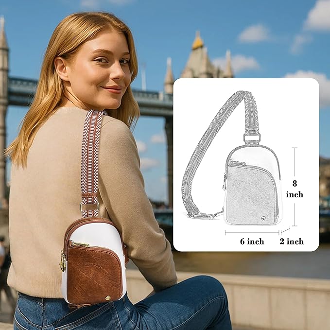 INICAT RFID Blocking Sling Bag, Anti Theft Crossbody Bag for Women Compact Travel Purses Leather
