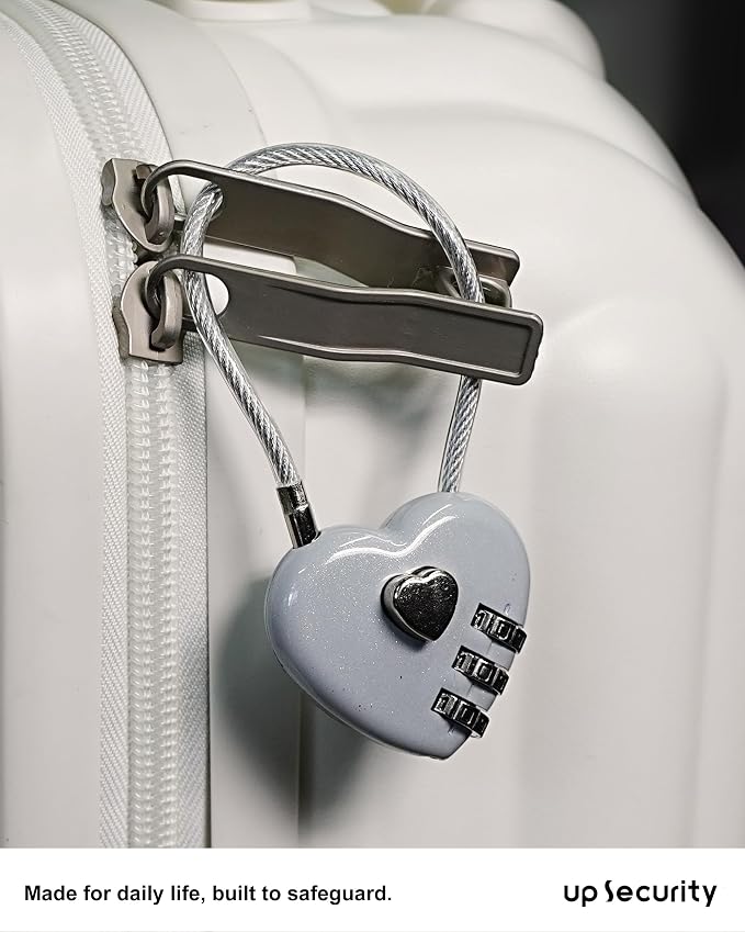 Combination Padlock, Small Cable Lock with Code, Candados para Locker, Combo Cable Lock for Luggage, Suitcase, Gym Locker, Backpack Zipper, Cabinet, Mailbox, Outdoor Use, Travel Safe Bag