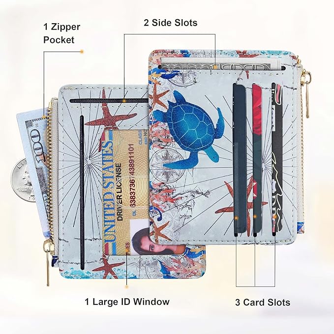 Sodsay Card Case Slim Front Pocket Wallet for Women Credit Card Holder with Keychain | Slim, Credit Card Holder, Front Pocket, with Keychain | Slim