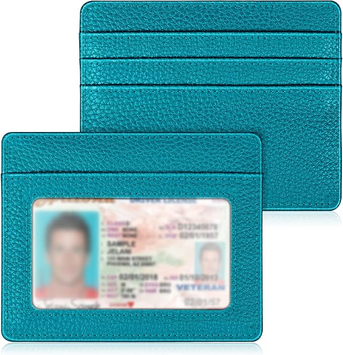 FINTIE Slim Minimalist Front Pocket Wallet, RFID Blocking Credit Card Holder Card Cases with ID Window for Men Women, Legacy Teal