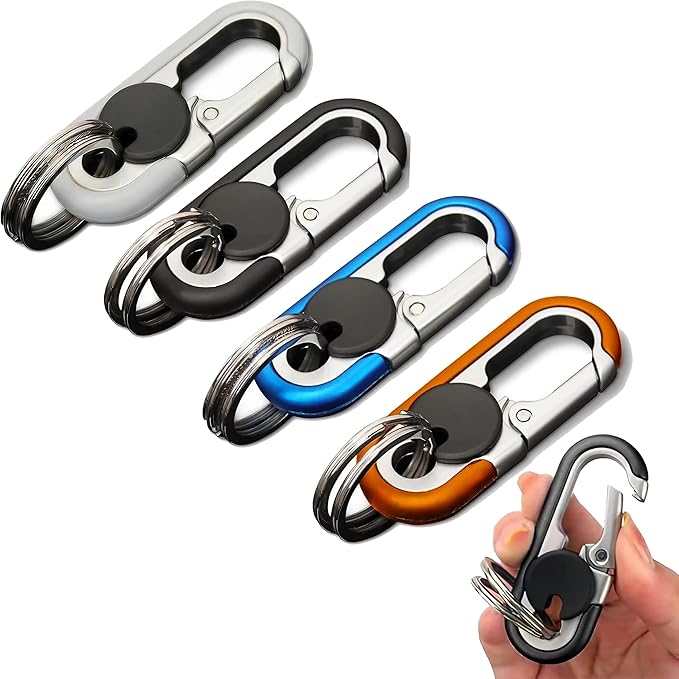 CHRIS GOOD Men's Car Key Chain 3pcs, Personalized Creative Stainless Steel Car Keychain for Men Black