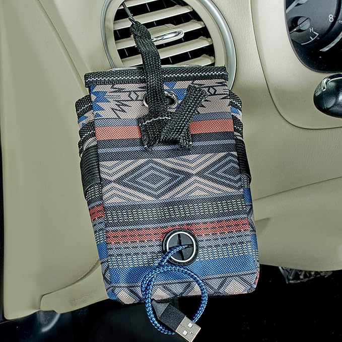 High Road DriverPockets Car Phone Holder Air Vent Pouch and Front Seat Organizer with 3 Pockets, Hanging Hooks and Charging Port (Southwest)