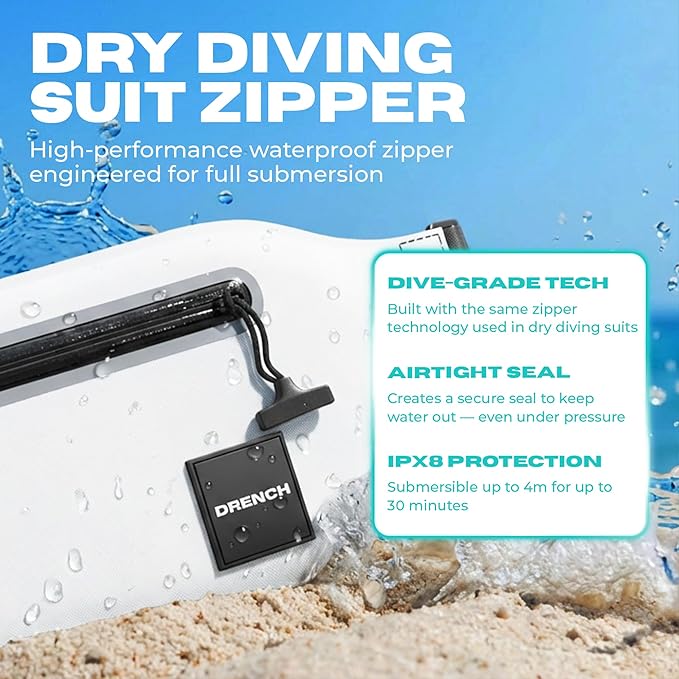 DRENCH Waterproof Waist Pouch & Floating Phone Case Set | IPX8 Submersible Dry Bag Fanny Pack & Waterproof Belt Bag for Swimming, Boating, Yacht Trips, Resorts, SUP & Snorkeling | iPhone Pro Max