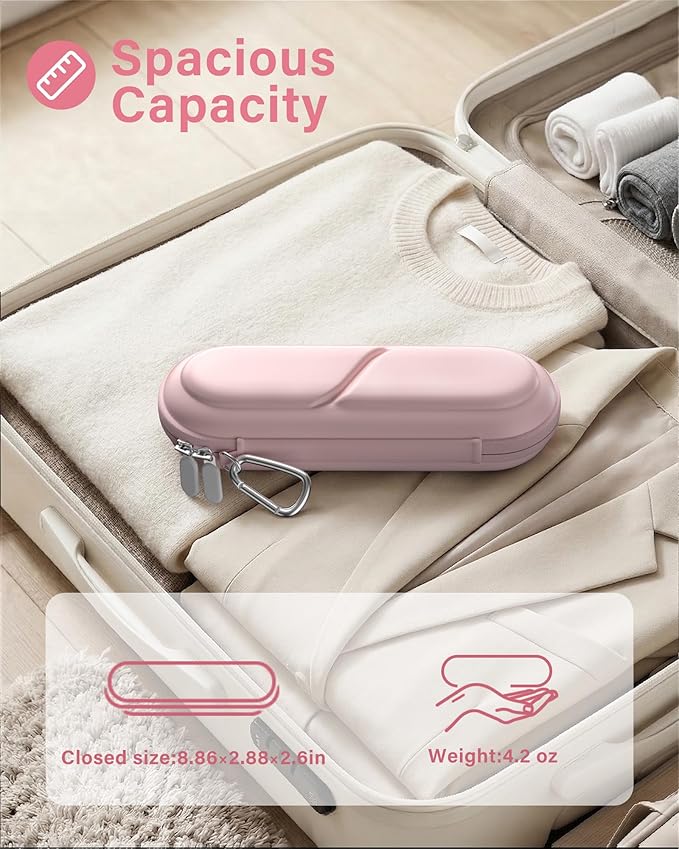 ProCase Toothbrush Travel Case for Oral-B/Oral-B Pro 1000 1500 5000 7000 7500 6000 9600/Philips Sonicare 4100 5100 1100 6100 5300 Oral-B iO Electric Toothbrush Portable Hard Container -Pink