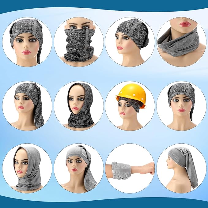 SATINIOR 4 Pcs Neck Gaiter Face Mask for Men Reflective Face Cover Scarf Summer UV Sun Protection Balaclava Bandana for Work