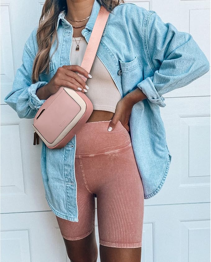 CLUCI Fanny Packs for Women Cross body, Belt Bag for Women, Mini Everywhere Crossbody Waist Bag Adjustable Strap, Vegan Leather Women's Fanny Pack