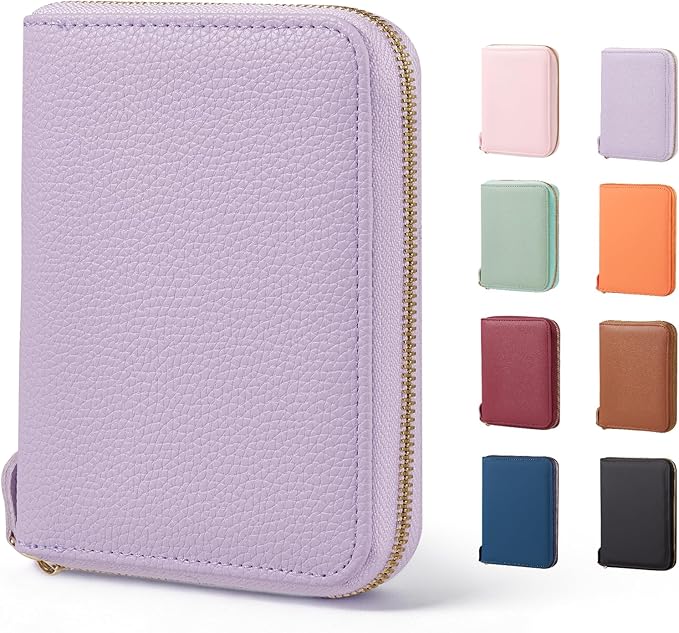 CoBak Passport Holder Cover with Safe Zipper Closure, Premium Passport Wallet for Travel, RFID Blocking Card Case, Waterproof Travel Accessories for Women, Paisley Purple