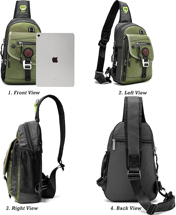 NICGID Sling Bag Chest Shoulder Backpack Crossbody Bags for Tablet Laptop Outdoor Hiking Men Women