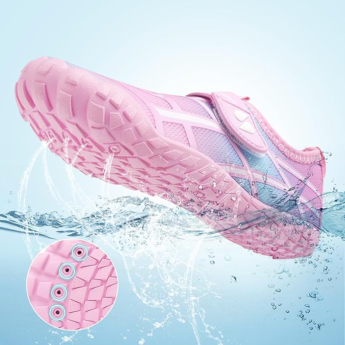 Stelle Kids Water Shoes Wide Toe Box Barefoot Quick Dry Non-Slip Aqua Shoes for Boys Girls Toddler Beach Swim Pool