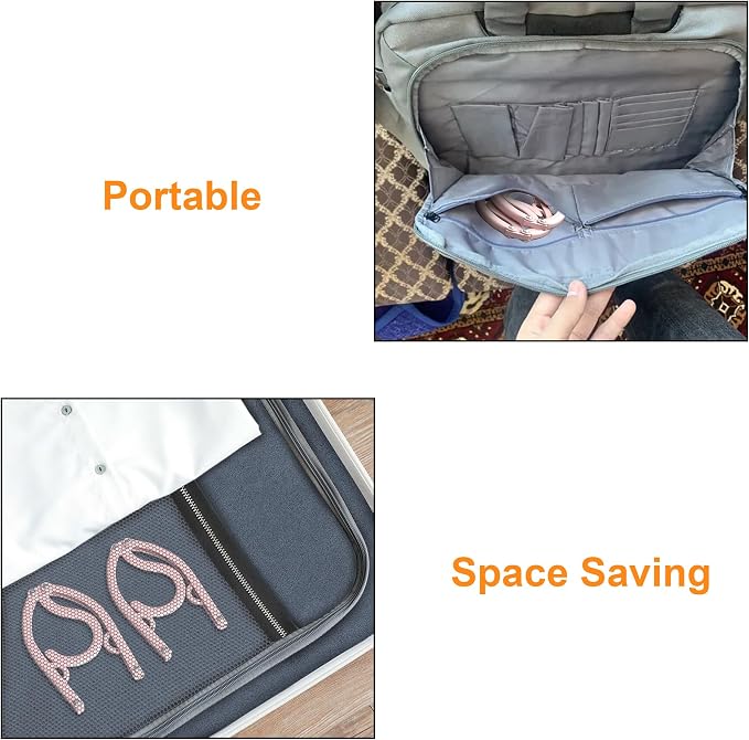 Premium Travel Hangers 12 Pack Portable Folding Clothes Hangers - Super Bearing Collapsible Hanger Foldable Clothes Drying Rack for Travel, Indoor and Outdoor Use, Pink