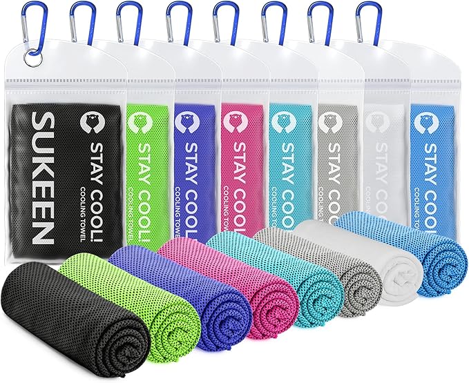 Sukkeen Chilly Towel(40"x12") for Neck & Head, Soft & Breathable - Cold Towel for Yoga, Golf, Gym & More
