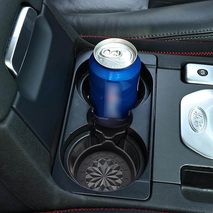 Amooca Automotive Cup Holders Universal Car Cup Coaster Waterproof Non-Slip Sift-Proof Spill Holder Car Interior Accessories 4 Pack Black Floral