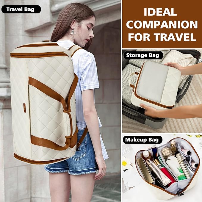 Convertible Garment Bags for Travel - Carry on Garment Duffle Bag with Backpack Straps for Men Women, 4 in 1 Large Travel Duffel Bags with Shoes Compartment Hanging Suit Dress Weekender Bag 3pcs Set