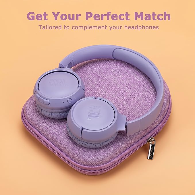 Ginsco Case Compatible with JBL Tune 510BT/520BT/500BT with Sony WH-CH520/510, Ultra-Slim Hard Shell Headphone Case for On Ear Headphones (Purple)