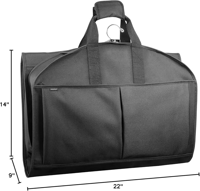 WallyBags® 48” Deluxe Tri-Fold Carry On Travel Garment Bag with three pockets for men & women