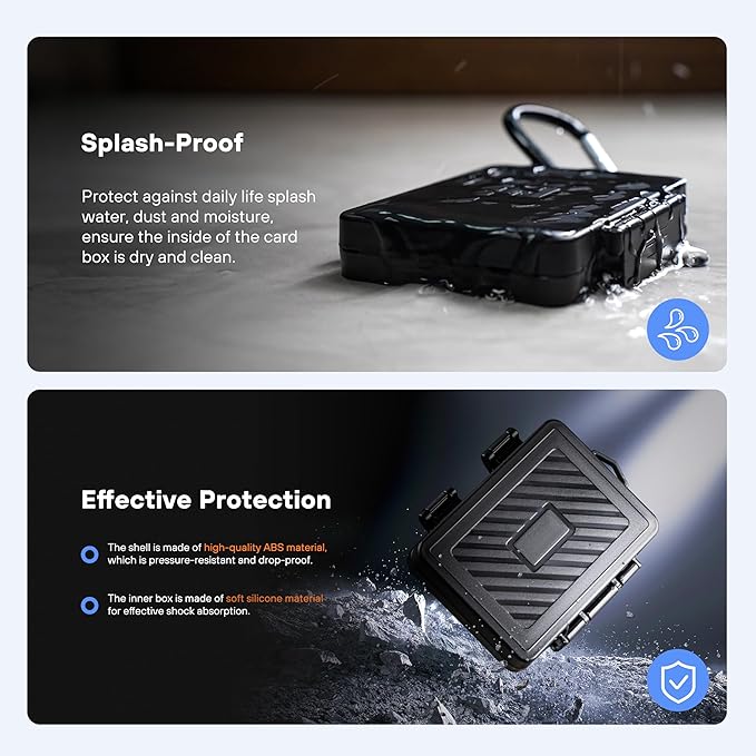 Tomat 24 Slots Mirco SD Card Case Water-Resistant Anti-Shock Card Storage Case for DJI Mini 5 pro/Mini 4k/Mini 3/Pocket 3/Osmo Action and RC, Support 8 SD Cards 14 Micro Cards and 2 Nano Sim Cards