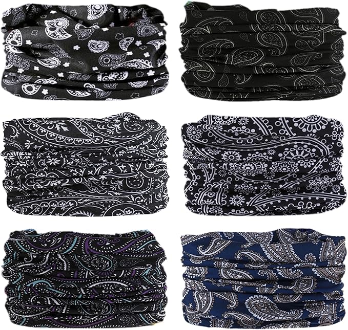 Neck Gaiter for Men Women Headwear Bandana Head Wrap Face Scarf Mask Cover Warmer Balaclava-Seamless & Versatile