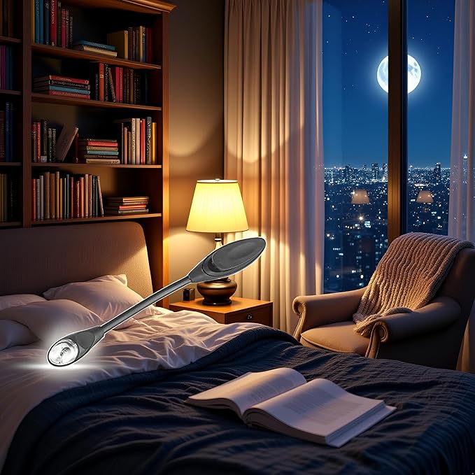 Black Mini Flexible Clip-on Bright Booklight Led Travel Book Reading Lamp White Light Hot Book Night Light Book Lights