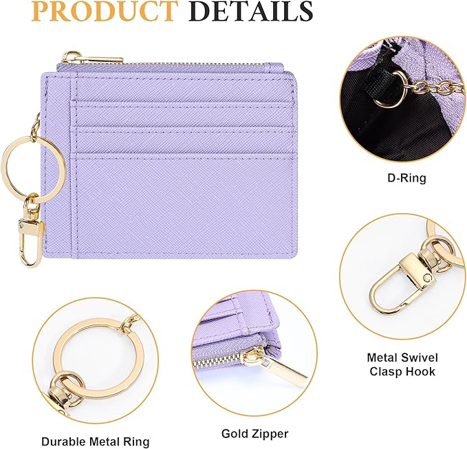 Sodsay Card Case Slim Front Pocket Wallet for Women Credit Card Holder with Keychain | Slim, Credit Card Holder, Front Pocket, with Keychain | Slim