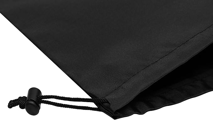 PALTERWEAR Drawstring Pouch with Toggle (12 x 16 Inch, 6 Pack, Black) Nylon Cinch Bag for Travel, Shoes, Gym and Storage