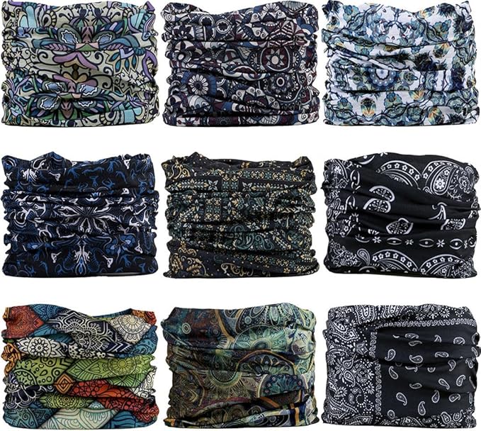 VANCROWN Headband Neck Gaiter Head Wrap Headwear Face Mask Magic Scarf Bandana for Men and Women