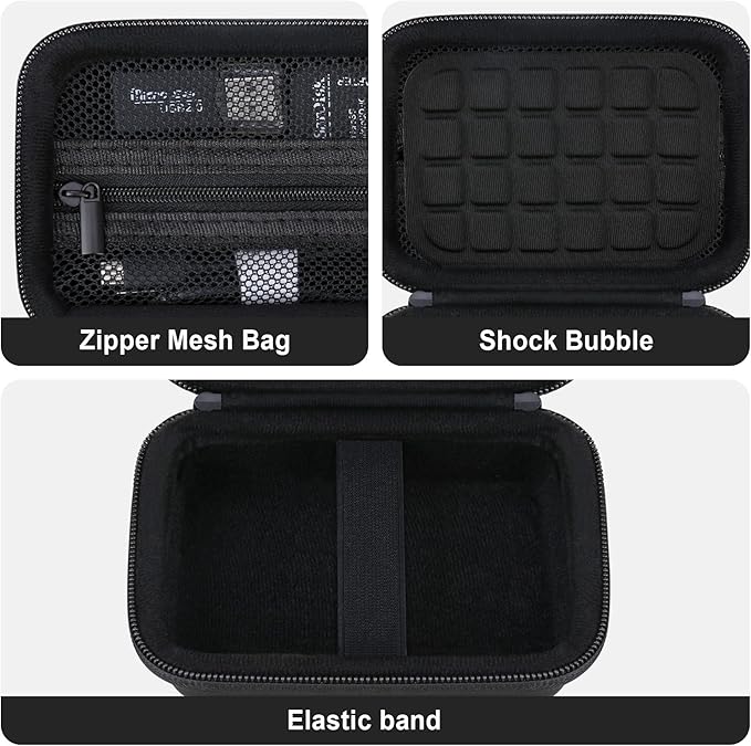 Computer Memory Card Readers Organizer Case Compatible with SD Card Reader, USB C SD Card Reader, TF Card, Micro SD Card, Portable Memory Card Accessories Storage Bag Travel Case, Black
