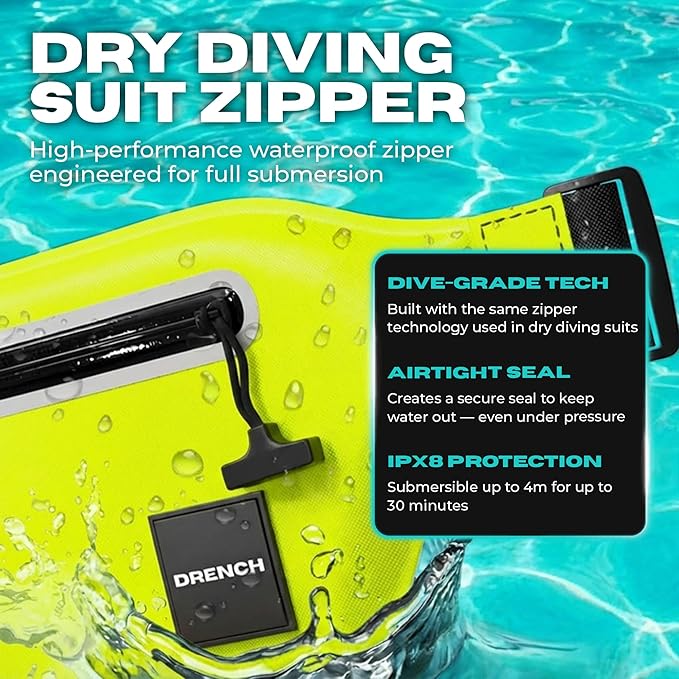 Drench Waterproof Fanny Pack & Waterproof Phone Case | IPX8 Dry Bag Waist Pack for Festivals, Raves, Jouvert, Pool Parties, Beach Travel & Outdoor Adventures | Neon Yellow