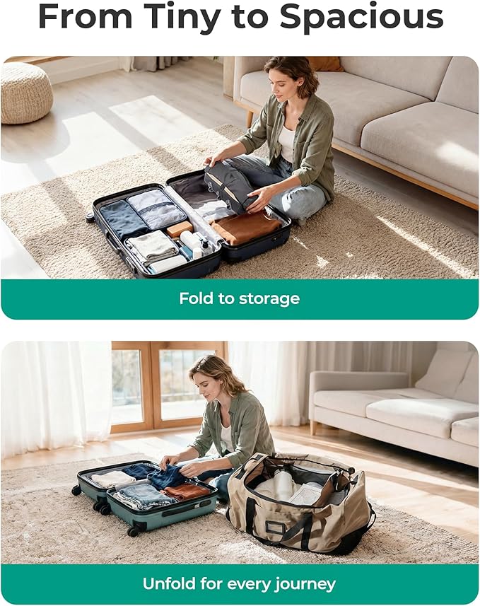 BAGSMART 83L Foldable Travel Bag, Large Duffle Bag for Travel, Duffel Luggage Bag for Sport College Camping, Water Resistant, Black