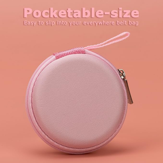 Ginsco Mini-Portable Hard Shell Earbuds Case for Apple EarPods Headphones USB-C Wired Ear Buds/Samsung Galaxy Wired Earbuds, Travel Case for Earphones Earplugs (1, Pink)