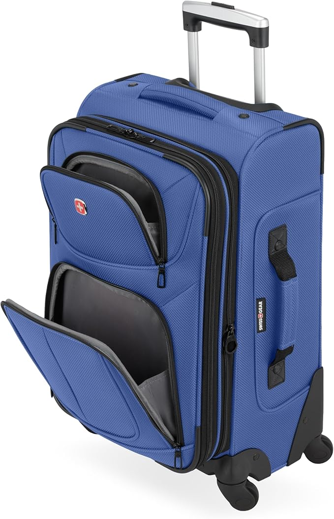 SWISSGEAR Sion Softside Expandable Spinner Luggage Durable Lightweight Travel Suitcase, Regatta, Carry-On