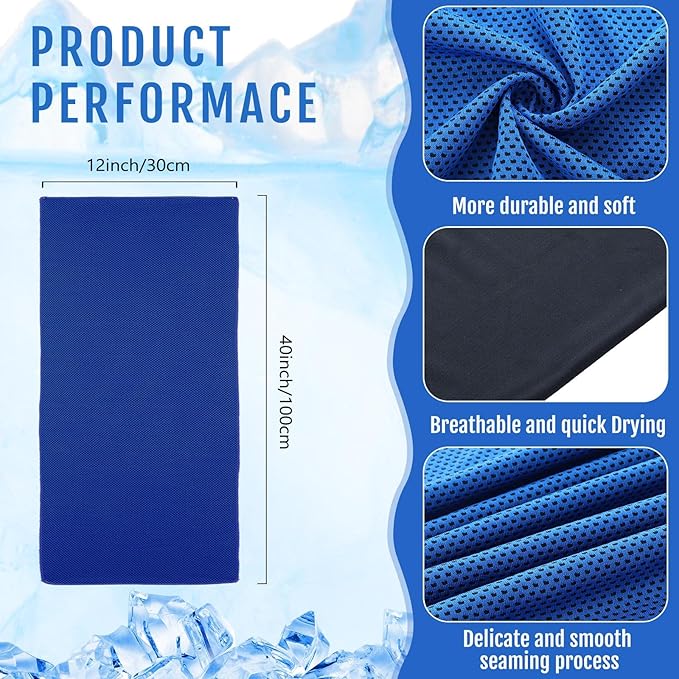 Hosuly 6 Pack Cooling Towels 40" x 12" Sport Towels, Cooling Rag for Neck and Face Ice Breathable Chilly Portable Neck Wraps for Yoga(Fashion Color)
