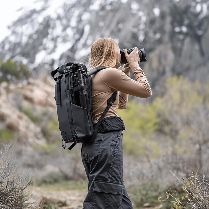 WANDRD PRVKE Rolltop 21L V4 Photography Bundle – Expandable Travel Camera Backpack with Essential Camera Cube and Laptop Sleeve