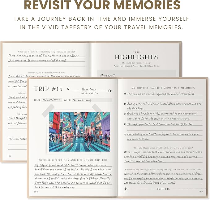 Inspired Ink Travel Journal for Women and Men Travel Bucket List Journal 210 Pages Traveler Adventure Notebook – Itinerary Planner Organizer & Traveling Memory Diary Memorial Gift for Travelers - Sand