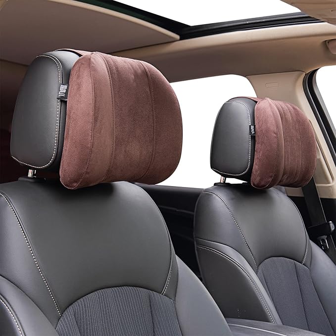Car Headrest Pillow –Premium Memory Foam Ergonomic Car Pillow for Head Support & Comfort, Soft Washable Cover, Ideal for Long Drives and Travel | Memory Foam, Neck Rest, Ultimate Comfort and Support, For Driving and Travel
