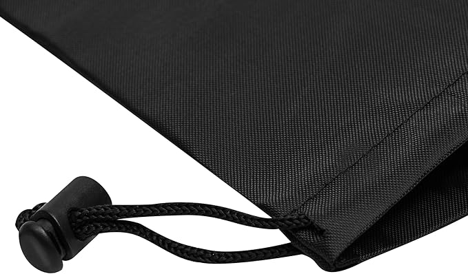 PALTERWEAR Drawstring Pouch (7 x 9 Inch, 12 Pack, Black) Nylon Cinch Bag with Toggle for Travel, Gym and Storage