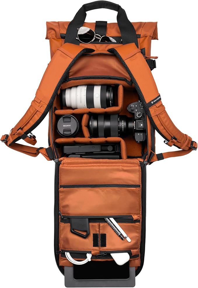 WANDRD PRVKE Rolltop 15L V4 Photography Bundle – Compact Travel Camera Backpack with Essential Camera Cube and Laptop Sleeve