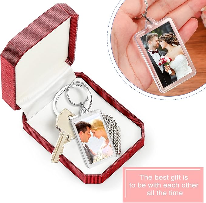 Yaomiao Acrylic Photo Frame Keychain Holder Photo Picture Insert Blank Keyring for DIY Craft