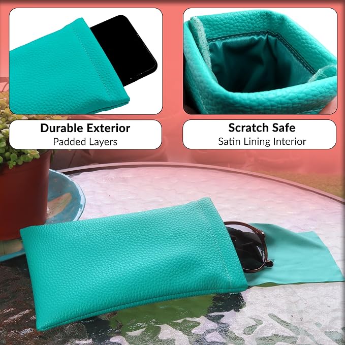 Soft Sunglasses case | Large Glasses Case Holder - Eyeglass Pouch Squeeze Top | Glasses pouch Lightweight Extra Layers