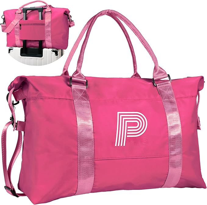 Teen Duffle Bags for Girls, Birthday Gift, Initial Travel Bag, Sports Bag, Personalized Weekender Bag, Monogram Overnight Bag Gift for Her,Granddaughter Birthday Gift (Letter P)