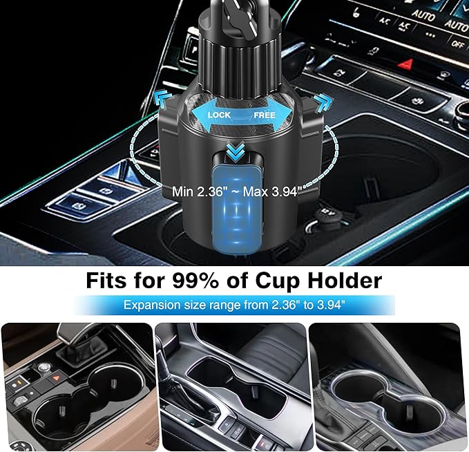 Cup Holder Car Tablet Mount for Truck, Ipad Cup Holder Car Mount with 15" Adjustable Arm Stand for Tablet iPhone 4.7-13in, iPad Pro Air Mini, Fire, iPhone 16 15, Galaxy S25 S24 Z Fold 6 5