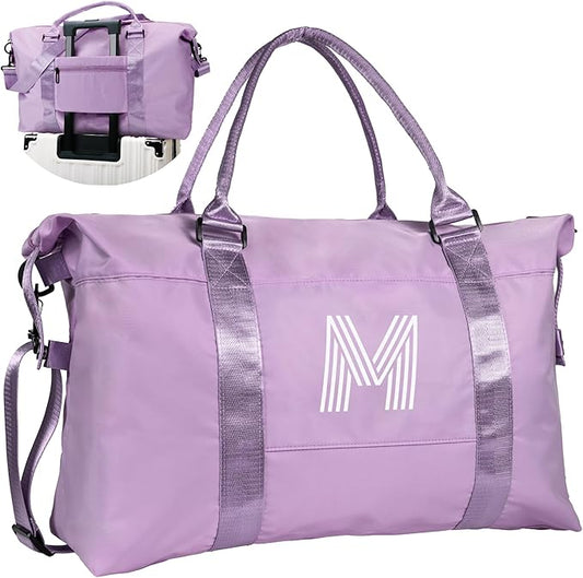 Kids Gifts, Girl Stuff Teenagers Travel Duffel Bag, Girls Dance Bag, Personalized Kid Weekender Bag，Monogram Overnight Bag,Girls Stuff Birthday Gift Personalized Gifts (Letter M)