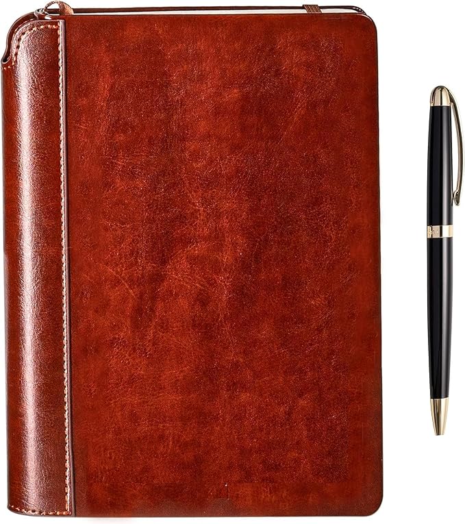 SETTINI® Lined Journal - Classic Journal for Writing Gift Set - Hardcover Vegan Leather, Includes Luxury Pen in a Unique Pen Holder, 192 Pages, A5, Fathers Day Gift, Journal for Men