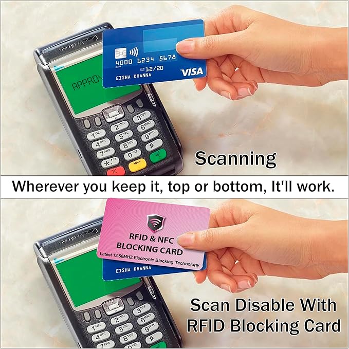 SaiTech IT 10 Pack RFID Blocking Card, Protect Your Entire Wallet, Purse, and Cards from NFC Contactless Theft Wallet for Men & Women - Pink