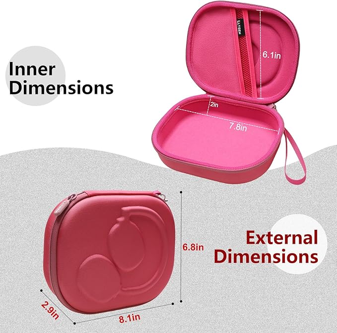 LTGEM Case Compatible with JBL Junior 320BT / Junior 320 / Tune 770NC / 510BT / 720BT / 520BT / 520C / 670NC, for JBL Live 770NC / 670NC / 680NC / 780NC Headphones, Rose Red