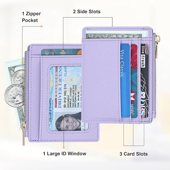 Sodsay Card Case Slim Front Pocket Wallet for Women Credit Card Holder with Keychain | Slim, Credit Card Holder, Front Pocket, with Keychain | Slim