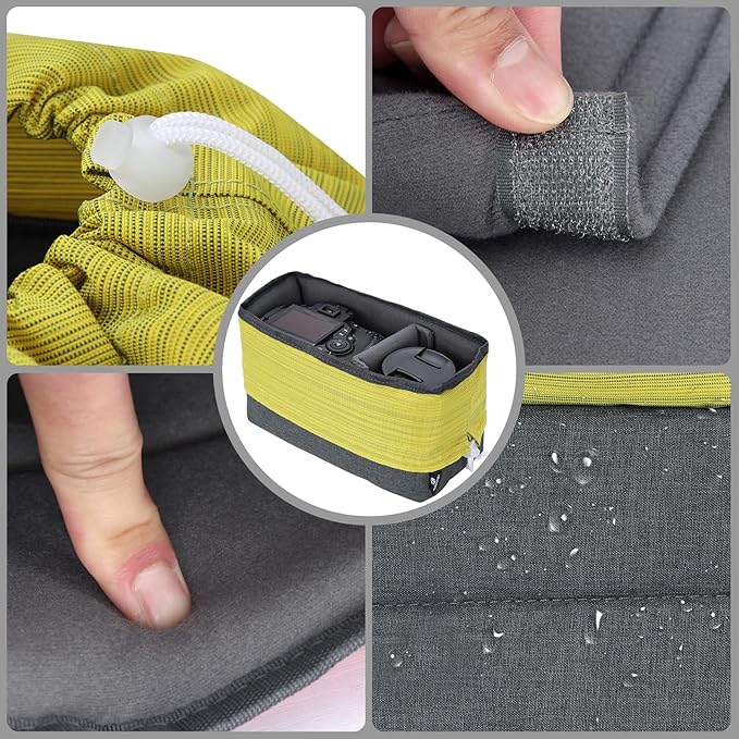 Koolertron Waterproof DSLR Camera Bag with Removable Insert, Adjustable Compartments, Fits in Camera Bags - Protective Case for DSLR/SLR Cameras & Accessories
