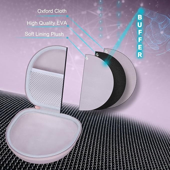 Headphone Headset Case for JLab JBuds Lux ANC/JLab Go Lux ANC/TOZO T3/Beats/JBL/BERIBES/Picun/KVIDIO Noise Cancelling Over-Ear Foldable Headphone, Mauve