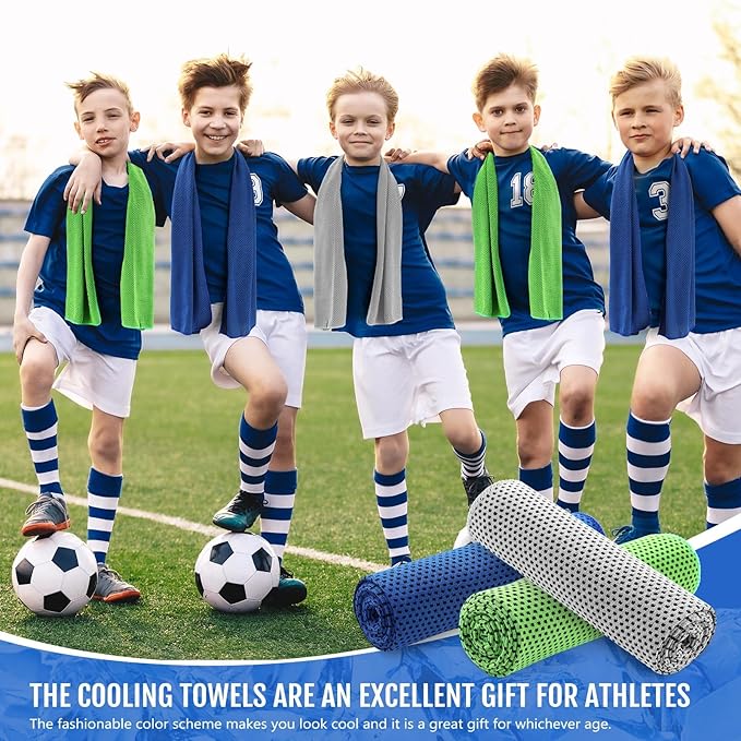 Hosuly 6 Pack Cooling Towels 40" x 12" Sport Towels, Cooling Rag for Neck and Face Ice Breathable Chilly Portable Neck Wraps for Yoga(Fashion Color)