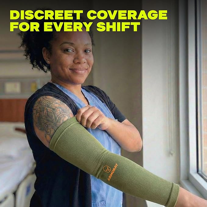 ARMORAY Arm Sleeves for Men and Women - UV Sun Protection Cooling Compression - Tattoo Cover Up Sleeve for Daily Wear & Work