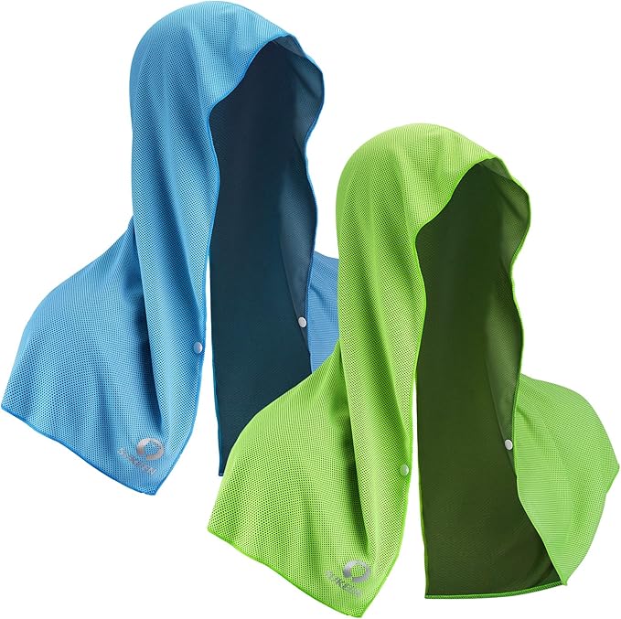 Sukeen Cooling Hoodie Towel, Absorbent Quick-Drying Cooling Towels for Neck and Face, UV Sun Protection Cooling Neck Wraps Sport Head Cooling Towel Hot Weather